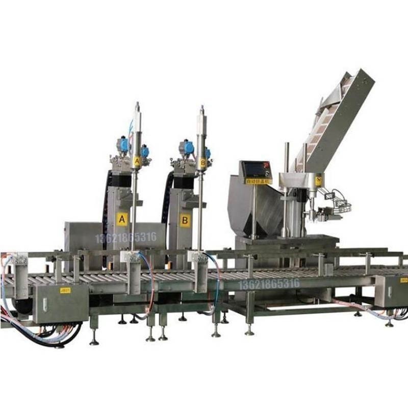 300升麻汁醬裝桶機(jī),直線式雙工位裝桶機(jī)灌裝生產(chǎn)線